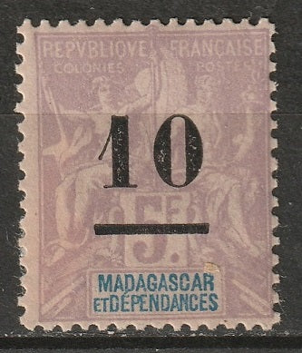 Madagascar 1902 Sc 49 MH* some paper adhesion