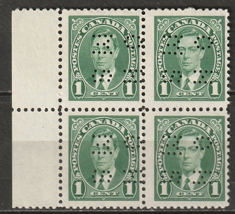 Canada 1937 Sc O231 official OHMS perfin block MNH**