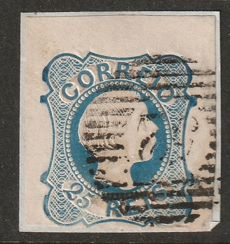 Portugal 1855 Sc 6 used on backing paper