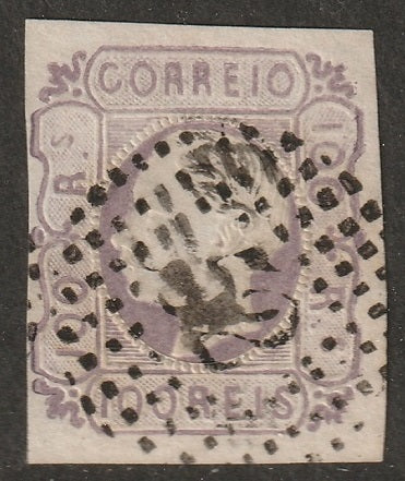 Portugal 1862 Sc 16 used "52" (Porto) cancel