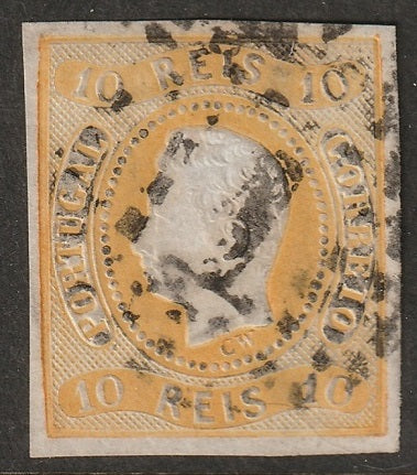 Portugal 1866 Sc 18 used "1" (Lisboa) cancel