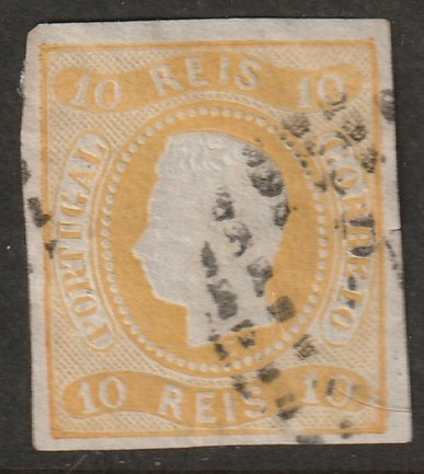 Portugal 1866 Sc 18 used small tear at right