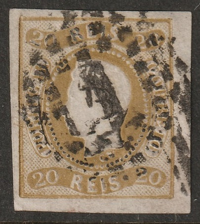 Portugal 1866 Sc 19 used "1" (Lisboa) cancel