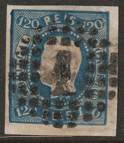 Portugal 1866 Sc 24 used "1" (Lisboa) cancel