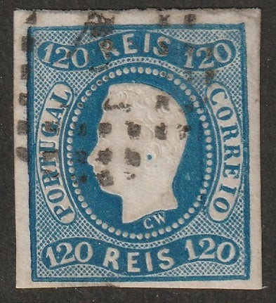 Portugal 1866 Sc 24 used small thin at bottom