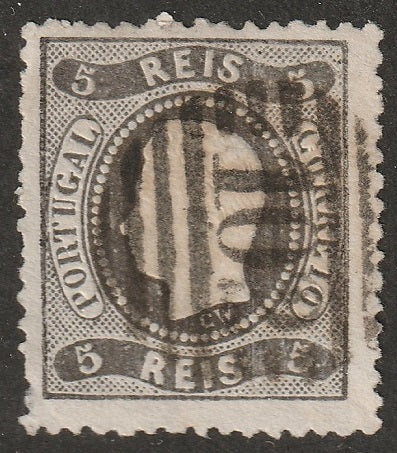 Portugal 1867 Sc 25 used "102" (Vianna) cancel