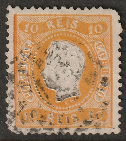 Portugal 1867 Sc 26 used clipped corner