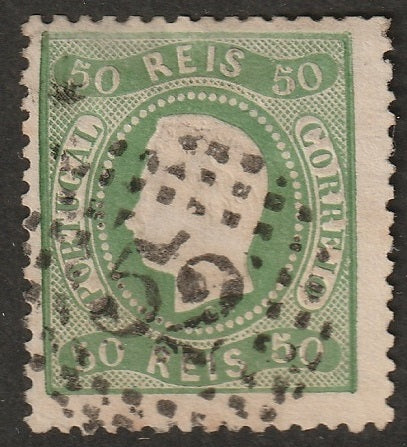 Portugal 1868 Sc 29 used "52" (Porto) cancel small thin