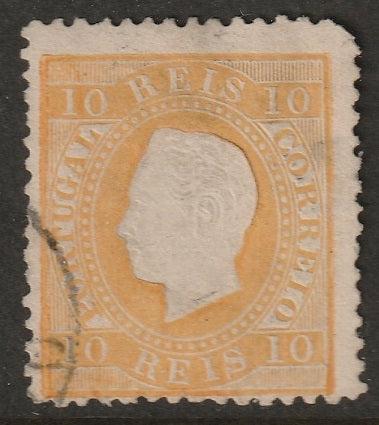 Portugal 1871 Sc 35 used light cancel small thins