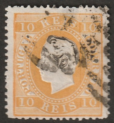 Portugal 1871 Sc 35d used thin at top