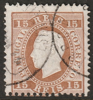 Portugal 1875 Sc 38b used enamel paper