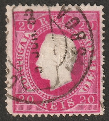 Portugal 1884 Sc 40a used Lisboa cancel small thin