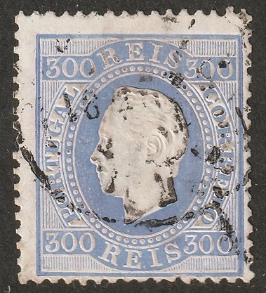 Portugal 1876 Sc 50c used enamel paper some embossing separation