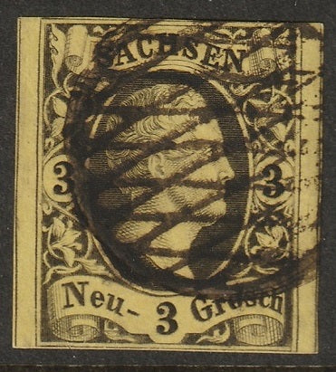 Saxony 1851 Sc 8 used good margins