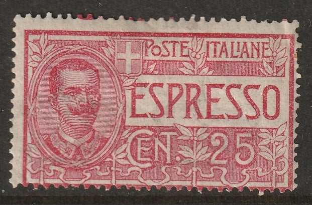 Italy 1903 Sc E1 MH* gum crazing/toning