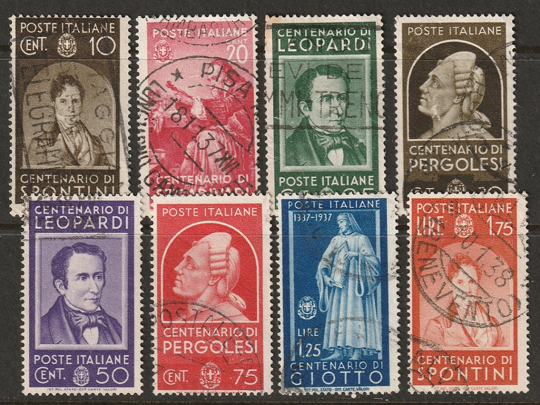 Italy 1937 Sc 387-94 partial set used