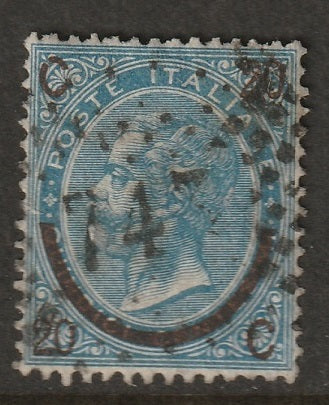 Italy 1865 Sc 34a used type II "743" (Castellamonte) cancel