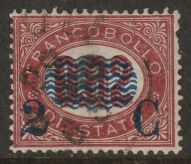 Italy 1878 Sc 37 used dark lake