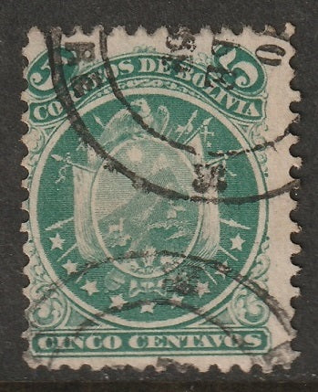 Bolivia 1868 Sc 10 used Sucre cancel some toning