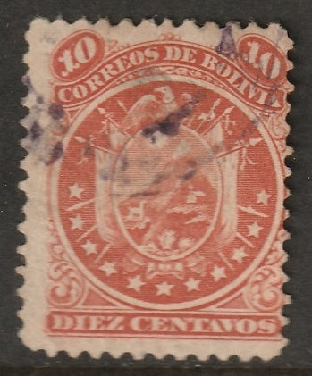 Bolivia 1871 Sc 16 used thin