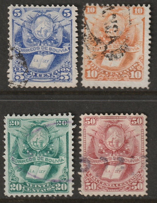 Bolivia 1878 Sc 20-3 set used