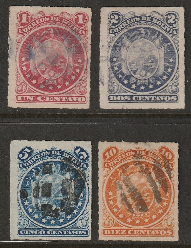 Bolivia 1887 Sc 24-7 set used