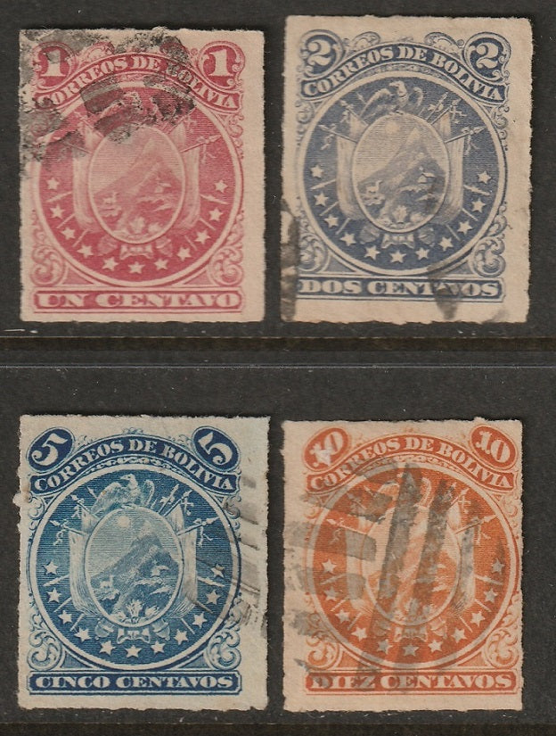 Bolivia 1887 Sc 24-7 set used