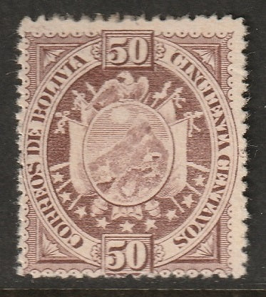 Bolivia 1894 Sc 45 MLH* thin paper