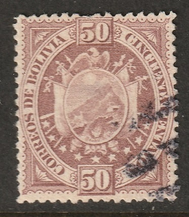 Bolivia 1894 Sc 45 used thin paper