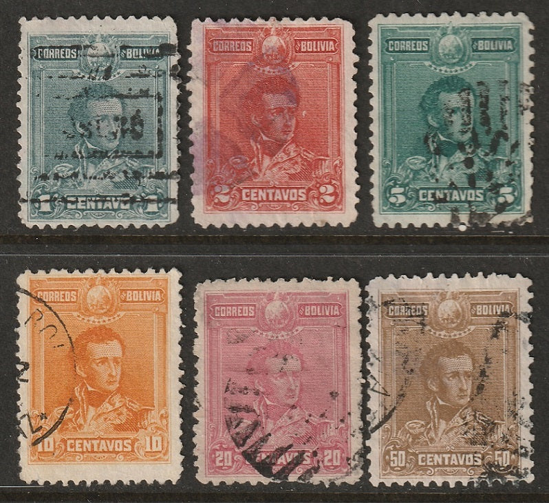 Bolivia 1899 Sc 62-7 partial set used