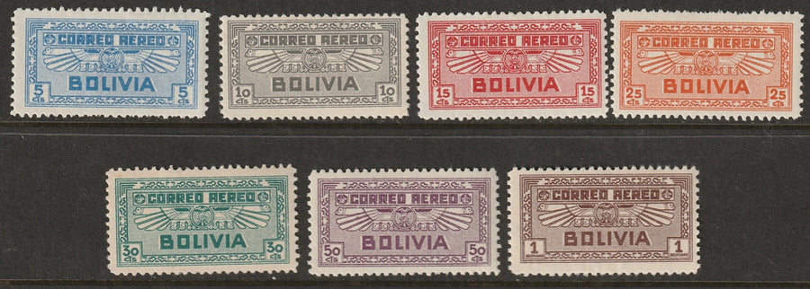 Bolivia 1932 Sc C35-41 air post set MH*