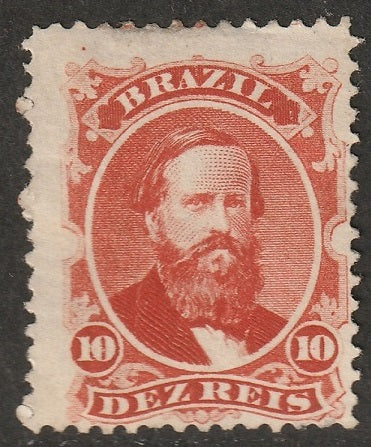 Brazil 1866 Sc 53b MNG(*) carmine vermilion