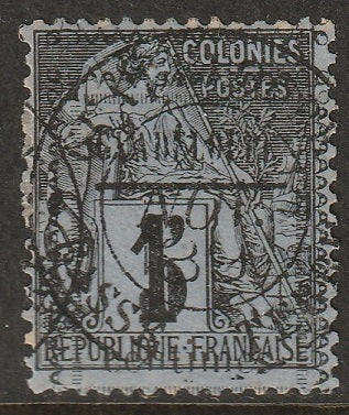 Guadeloupe 1889 Sc 6 used Basse-Terre cancel minor overprint shift