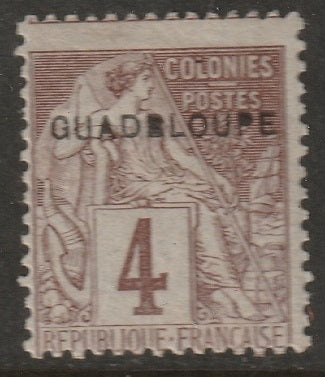 Guadeloupe 1891 Sc 16d MH* "GUADBLOUPE" variety