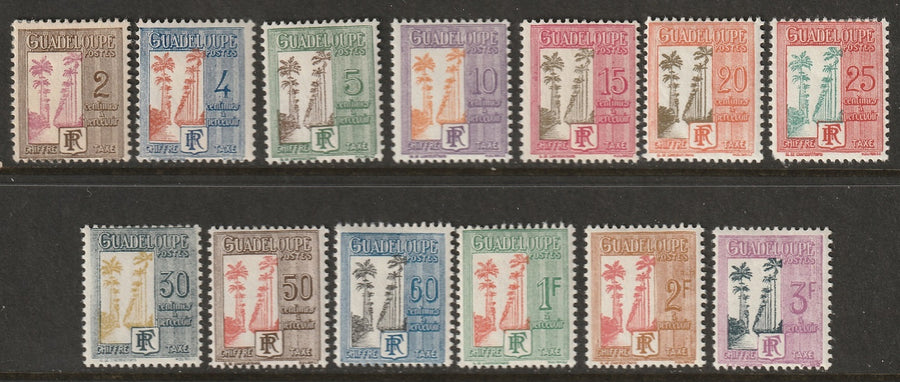 Guadeloupe 1928 Sc J25-37 postage due set MH*