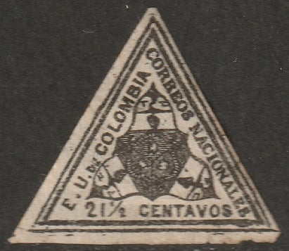 Colombia 1865 Sc 36 MNG(*) creased