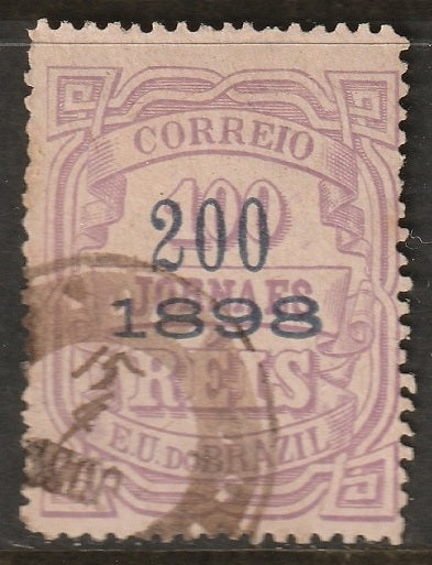 Brazil 1898 Sc 137 used blue surcharge