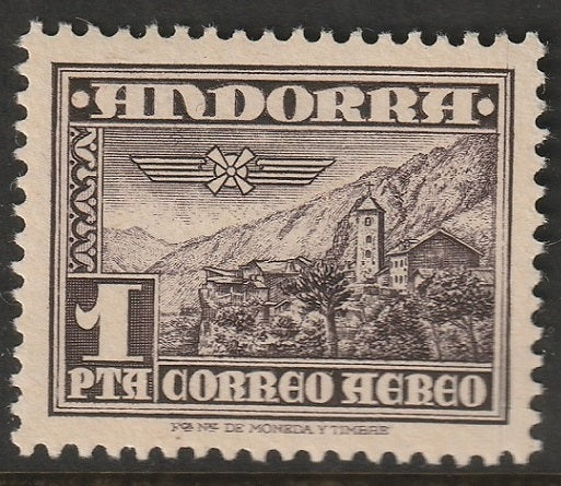 Andorra Spanish 1951 Sc C1 air post MLH*