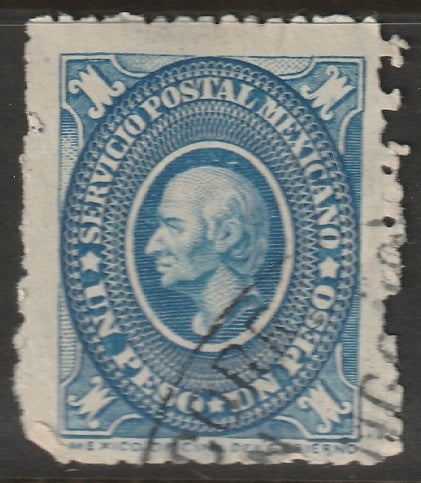 Mexico 1884 Sc 161 used with setoff on back