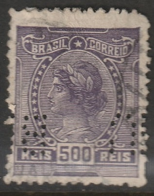 Brazil 1918 Sc 213 used "BU" perfin