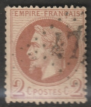 France 1863 Sc 30 used "472" (Beziers) cancel