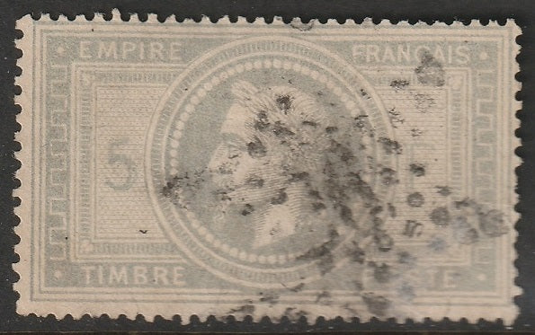 France 1869 Sc 37 used star cancel thins