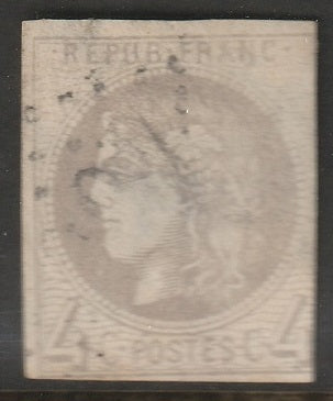 France 1870 Sc 40 used light cancel large thins