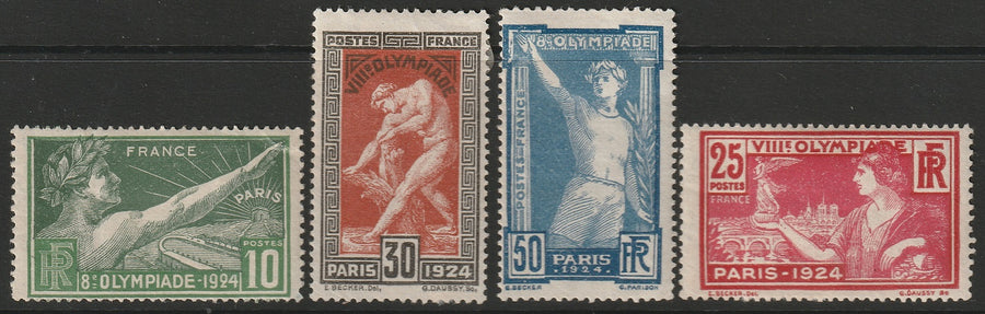 France 1924 Sc 198-201 set MH* disturbed gum