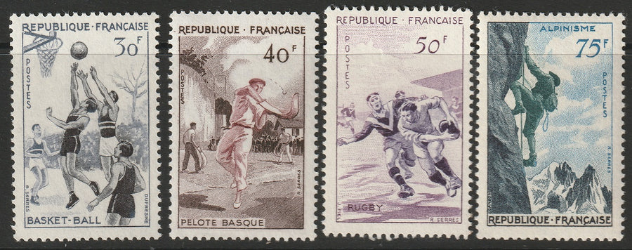 France 1956 Sc 801-4 set MLH*/MNH**