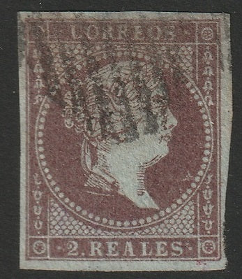 Spain 1855 Sc 39 used grid cancel