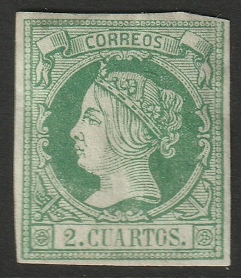 Spain 1860 Sc 49 var MH* broken "O" variety