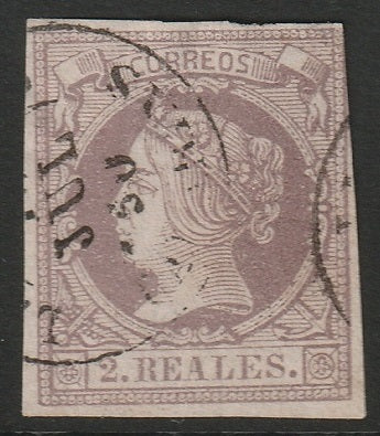 Spain 1860 Sc 54 used circular date cancel