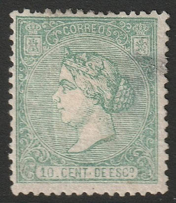 Spain 1866 Sc 85 MH* large thin