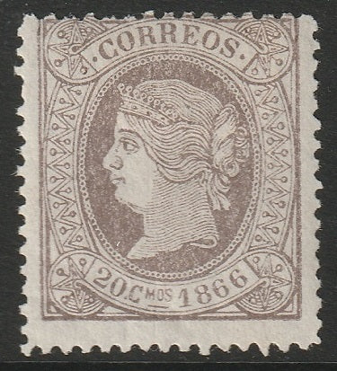 Spain 1866 Sc 87a MH* dark lilac